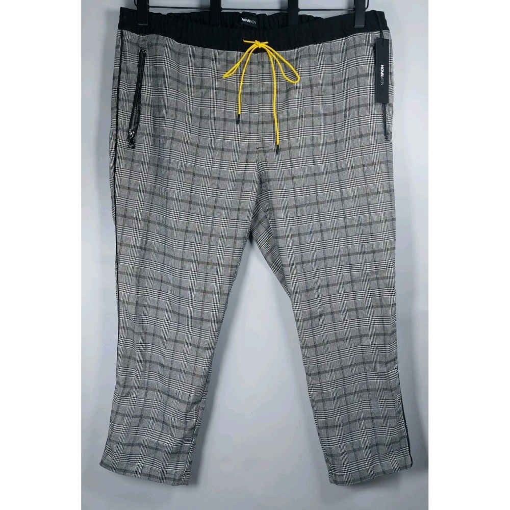 Nova Men Issa Hit Plaid Joggers Size XXXL Black White Window Pane New With Tags